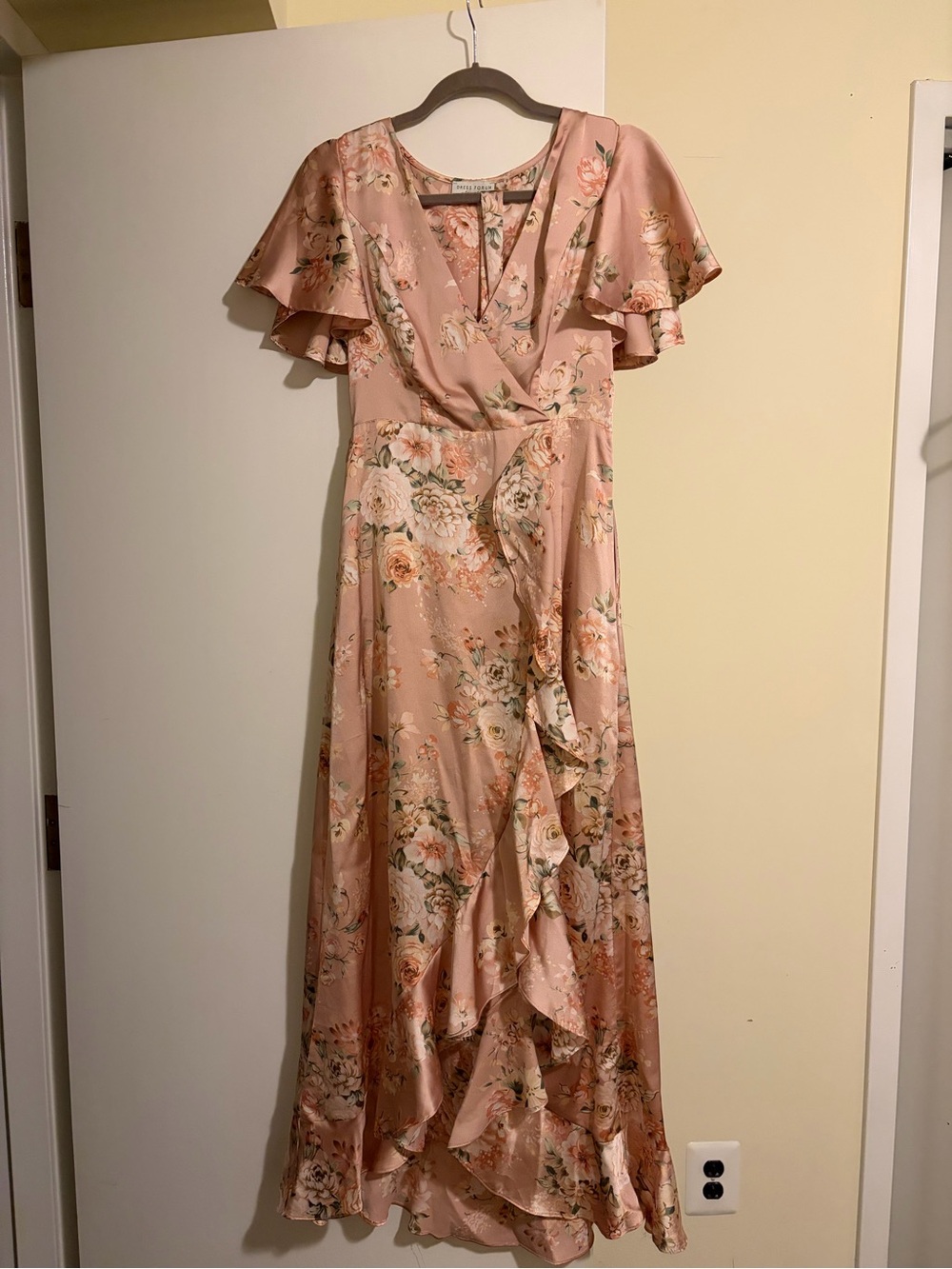 Floral Pink Wrap Maxi Dress - Soft Pink